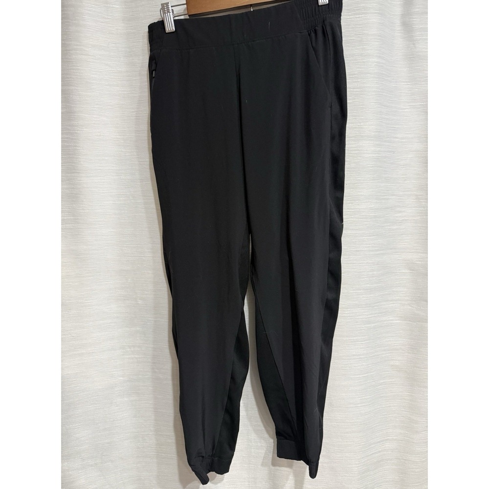 Athleta Textured Brooklyn Jogger Size 6 Solid Black Stretch